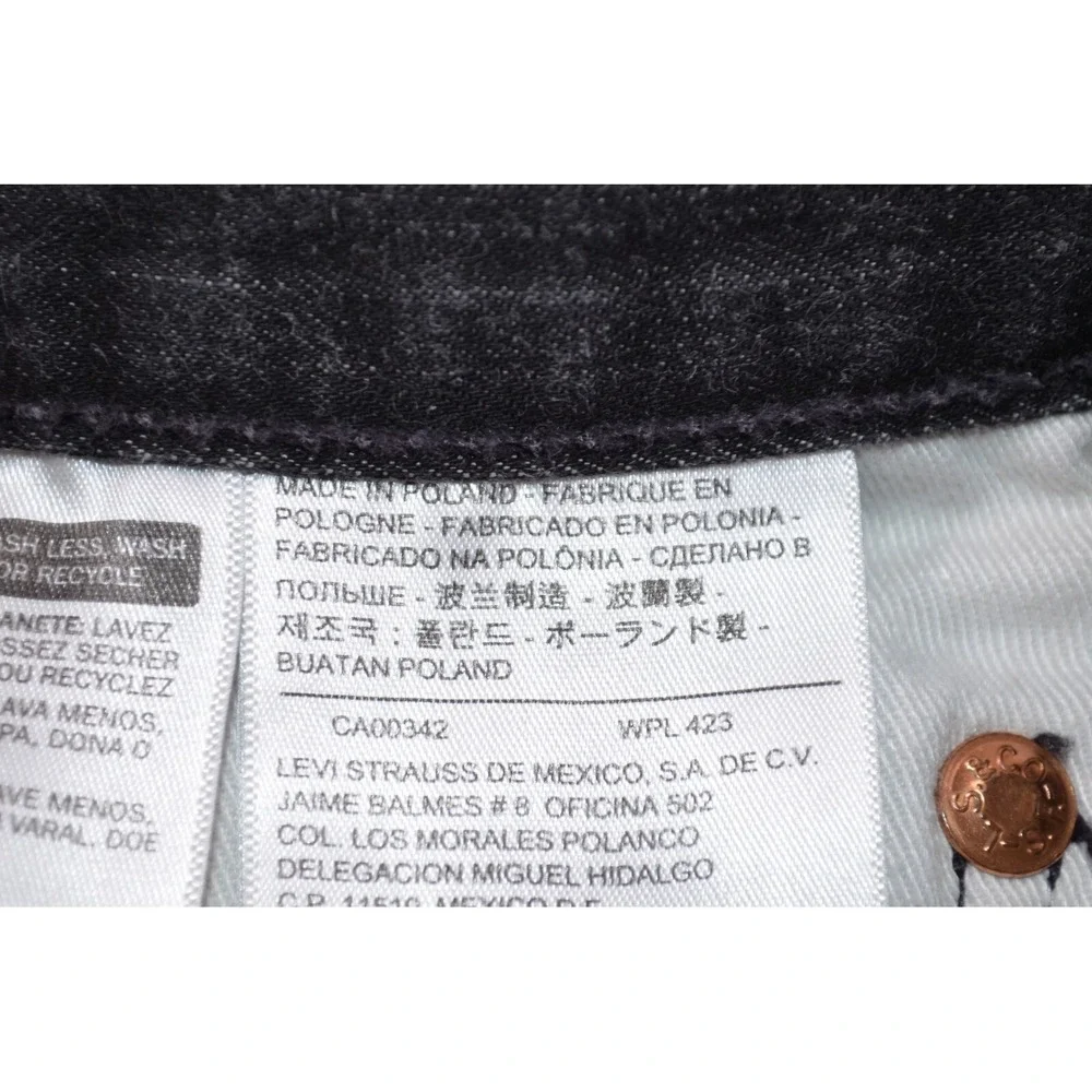 Levi Strauss Levi's 501‎ Button Fly Men's Black Denim Jeans 36 x 32 Inseam 31